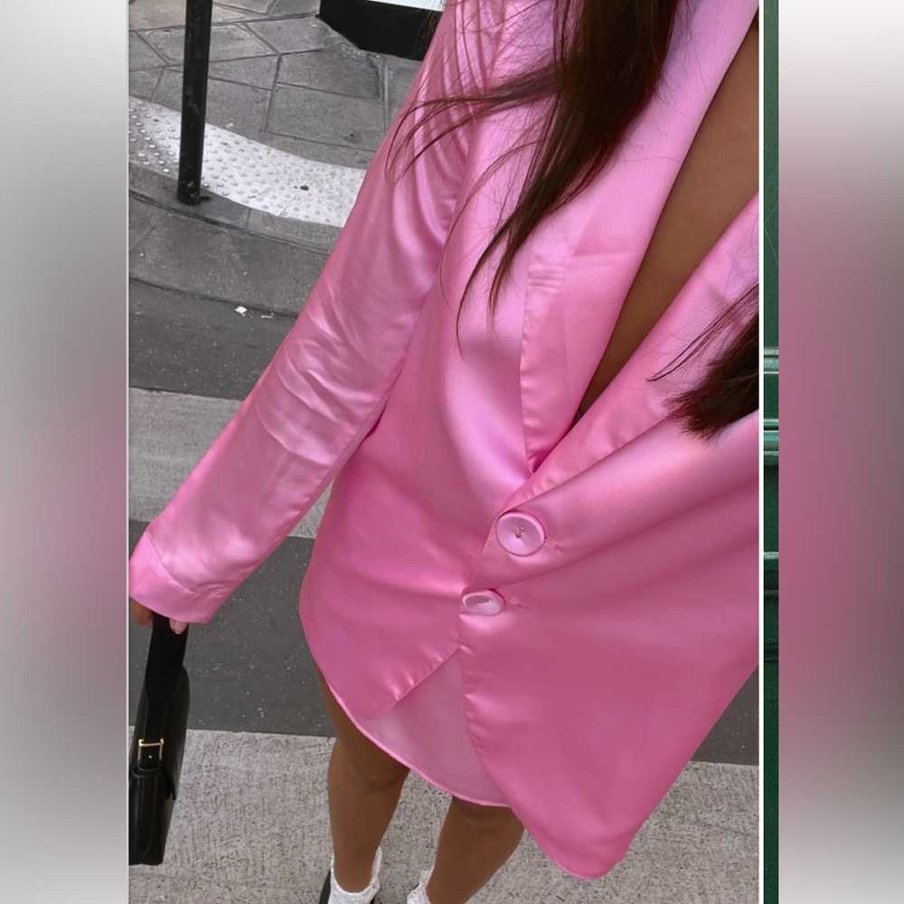 Show me your Mumu Felix Blazer pink satin